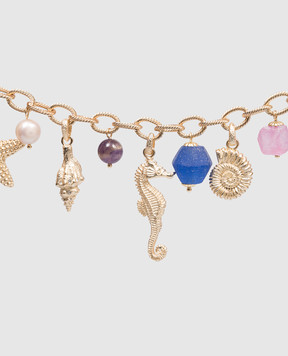 Oceanus Золотистый браслет-цепочка Lumina – Mix с подвесками LUMINAMIX