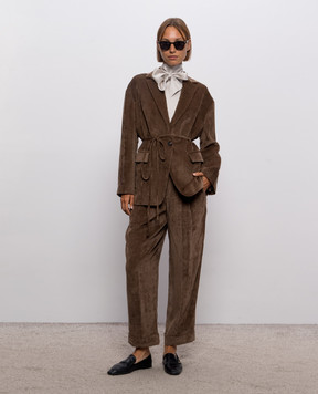 Brunello Cucinelli Коричневый вельветовый жакет MG5477406P
