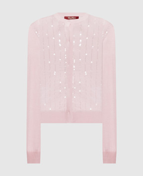 Max Mara Розовый кардиган LIBBRA из шелка и шерсти MSTLIBBRA