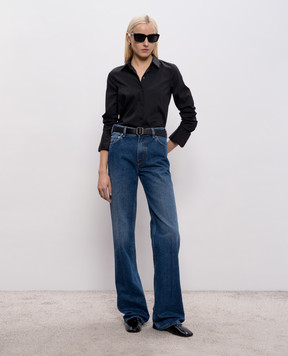 Thierry Mugler Сині джинси з патчем логотипа 26P6PA0536211