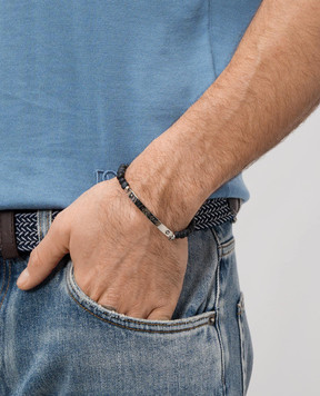 Alexander McQueen Чорний браслет з намистинами агату 858391I232Y