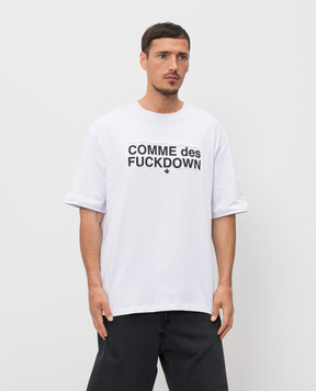 Comme des Fuckdown Біла футболка зі вставкою логотипа FMS6CFABM01927