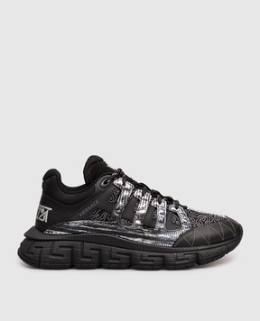 Versace Черные комбинированные кроссовки Trigreca DSU8094D18TCG