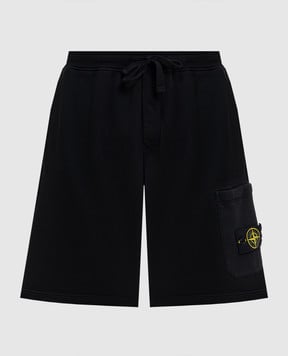 Stone Island Чорні шорти з патчем логотипа L1S156200011S0051