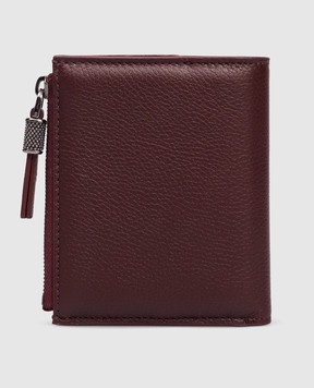 Brunello Cucinelli Бордовый кожаный портмоне с логотипом MWEIM2718