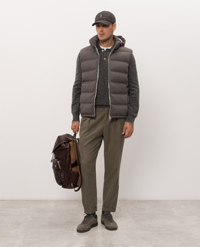 Brunello Cucinelli Серый свитер с шерстью альпаки и кашемиром MTF709905