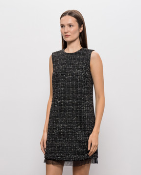 Twinset Черное твидовое платье 262TP2086