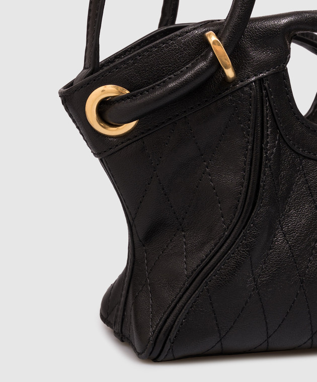 Balmain Черная кожаная сумка-тоут HN1FD088LSP6 изображение 4