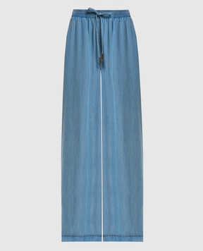 Twinset Голубые брюки с логотипом 261LL2QGG