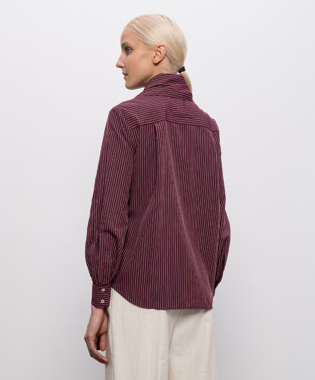 Max & Co Бордова сорочка TECA в смужку MCOTECA зображення 4