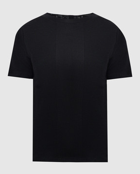 Loulou de Saison Чорна футболка AVALYN в рубчик AVALYNLDS