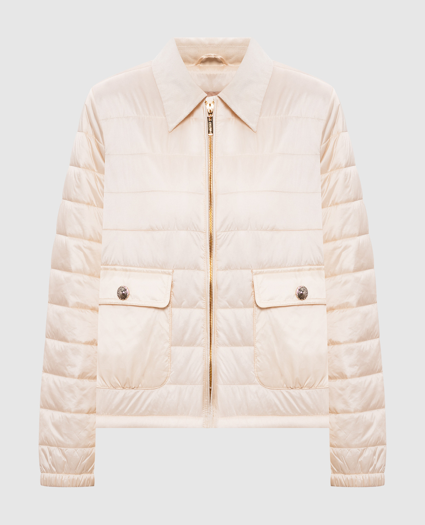 

Бежевая куртка с логотипом, Бежевый, Куртки