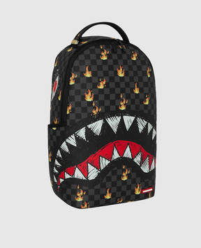 Sprayground Дитячий чорний рюкзак SUPER HOT FIRE SHARKS IN PARIS 910B8730NSZ