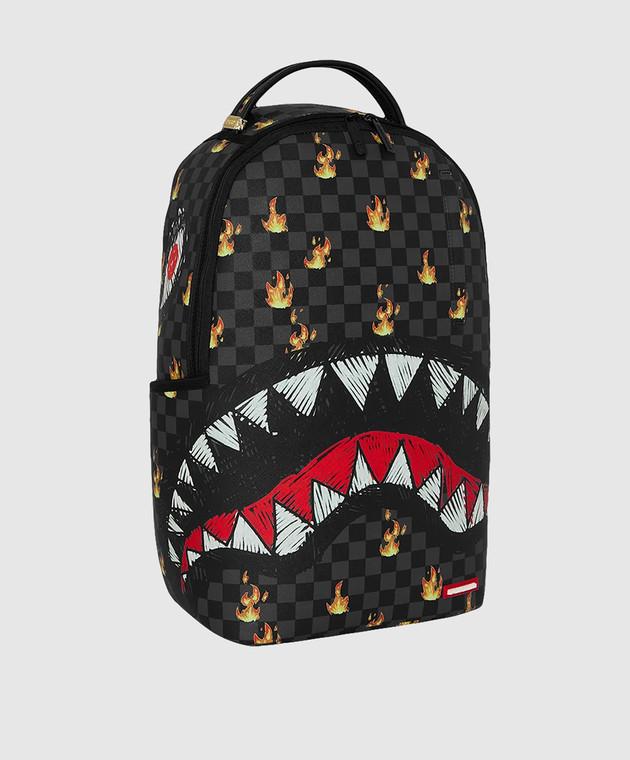 Sprayground Детский черный рюкзак SUPER HOT FIRE SHARKS IN PARIS 910B8730NSZ изображение 2