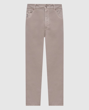 Brunello Cucinelli Серые брюки с патчем логотипа M252DF1010