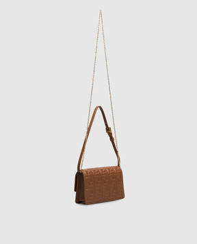 Fendi Коричневый кожаный клатч Tube 8M0498AAJD