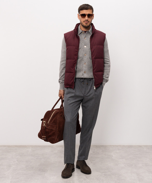 Brunello Cucinelli Бордова футболка з принтом M0B138519 зображення 2
