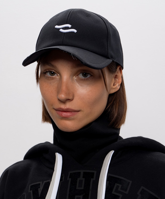 SSHEENA Чорна кепка з вишивкою емблеми 26FWBASEBALLCAPTF26030 зображення 2