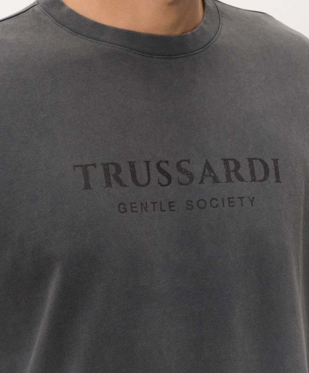 Trussardi Сіра футболка з логотипом G0758000232NMTS22J17 зображення 5