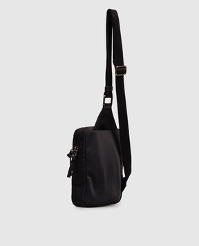 Dolce&Gabbana Детская черная сумка с фактурной монограммой EM0142A0567