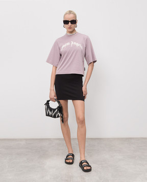 Palm Angels Фіолетова футболка з принтом логотипа PWAA079S26JER004
