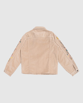 Off-White Дитяча бежева вельветова куртка 44GEV001F5F001