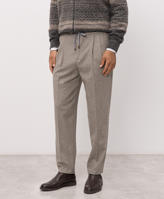 Brunello Cucinelli Сірі штани з вовни M038PE1710 зображення 3