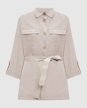 Peserico Бежевая рубашка из льна с поясом S01225A02629