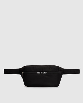 Off-White Чорна поясна сумка з логотипом OMNO037C99FAB001