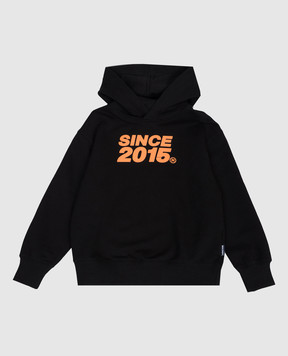 Palm Angels Дитяче чорне худі з принтом Since 2015 PBBB012S26FLE008