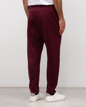 Brunello Cucinelli Бордовые спортивные брюки с принтом эмблемы MM8433102G