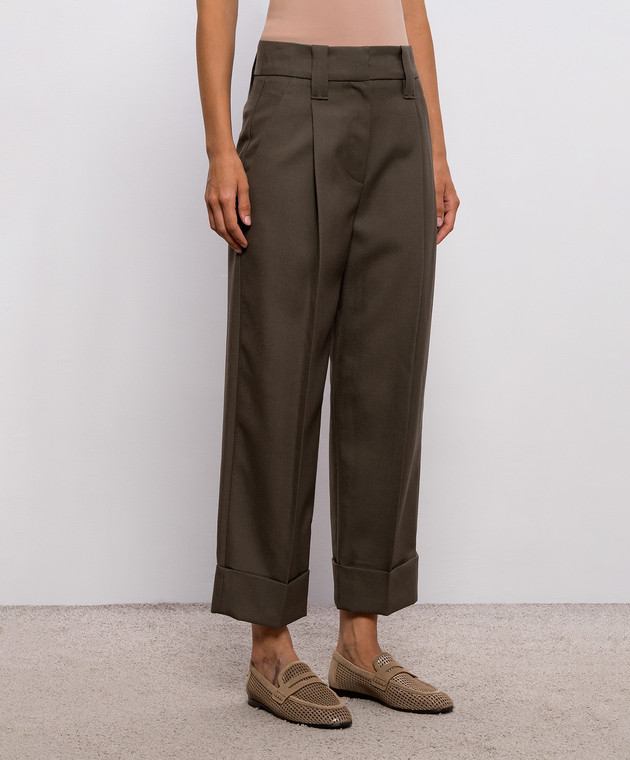 Brunello Cucinelli Зелені штани з вовни MB199P9357 зображення 3