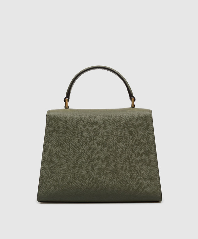 Valentino Зеленая кожаная сумка-сетчел VLogo 9W2B0T85YCZ изображение 4