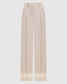 Peserico Бежевые брюки с цепочкой мониль E04452D08867