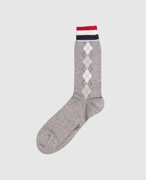 Thom Browne Сірі шкарпетки з візерунком MAS216AY3012