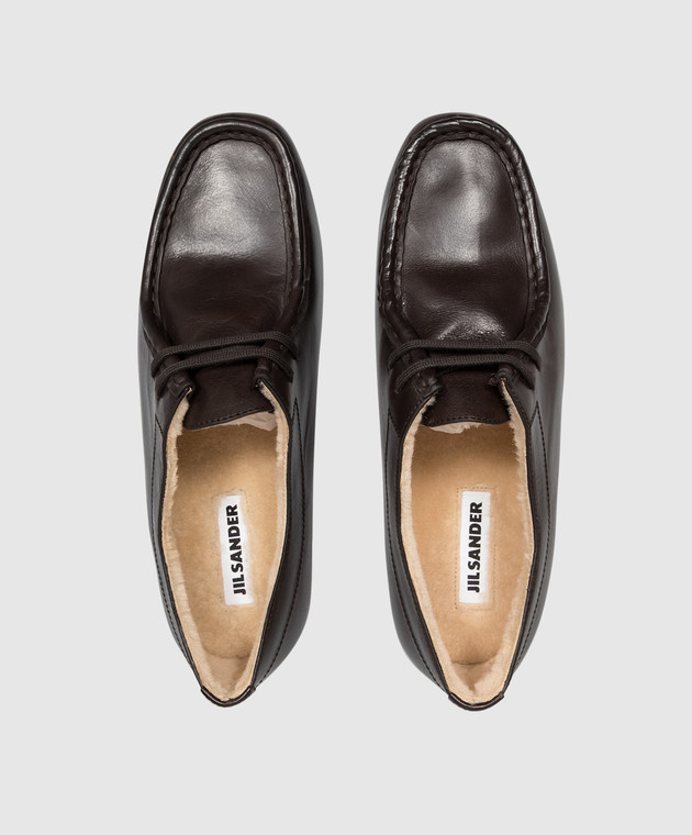 Jil Sander Коричневі шкіряні дербі на хутрі J15ZJ0035P7819 зображення 4