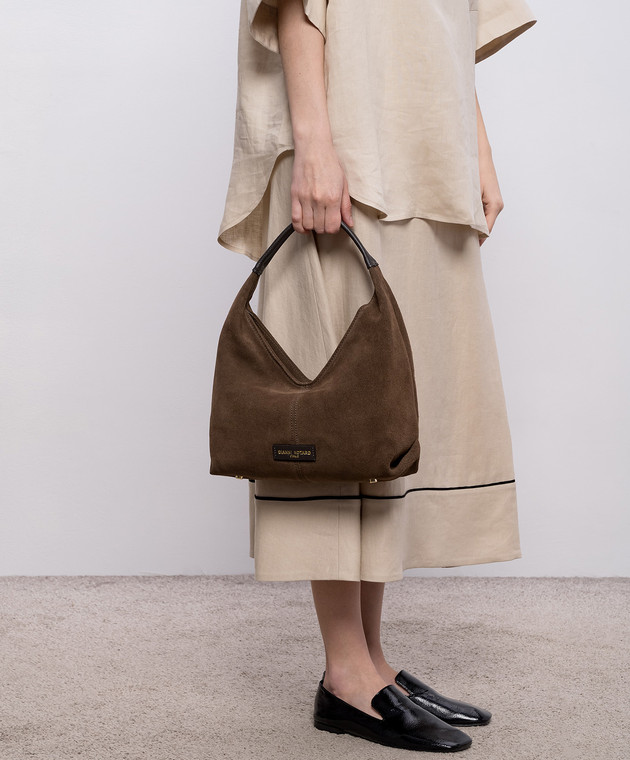 Gianni Notaro Коричневая замшевая сумка SUEDE 867SUEDE изображение 2