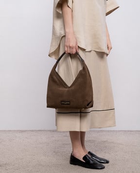 Gianni Notaro Коричнева замшева сумка-хобо SUEDE 867SUEDE