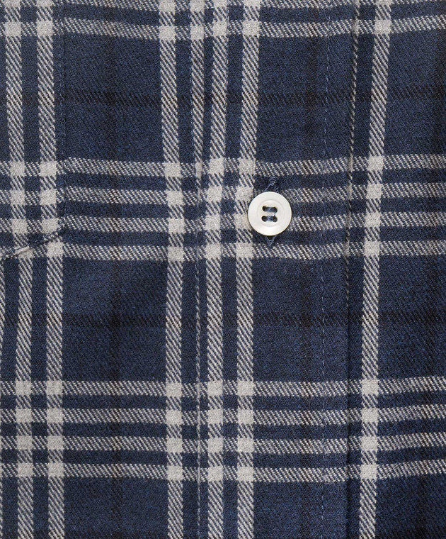 Brunello Cucinelli Синяя рубашка в клеточку MY6553059 изображение 5