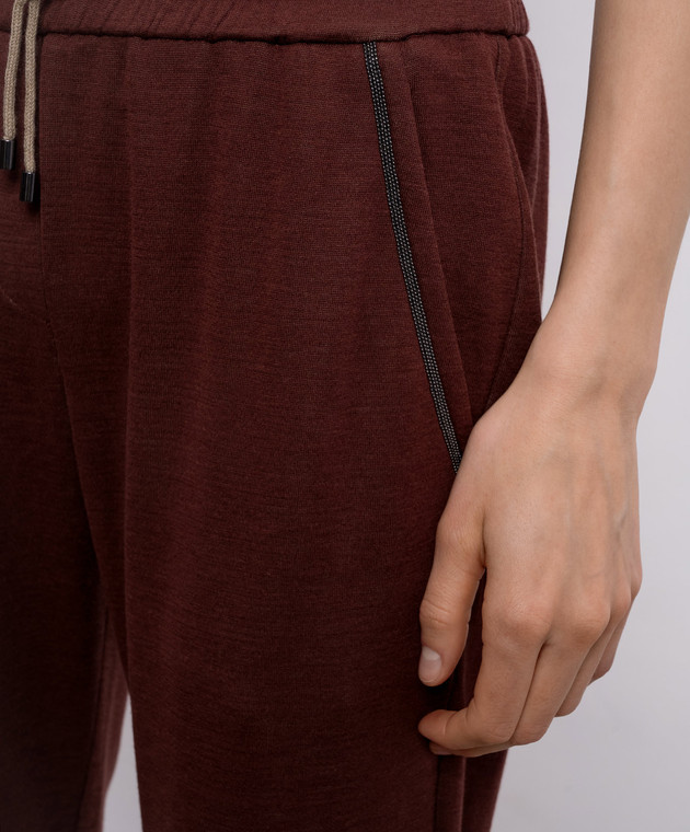 Brunello Cucinelli Коричневі спортивні штани з шовком MD828SB899 зображення 5