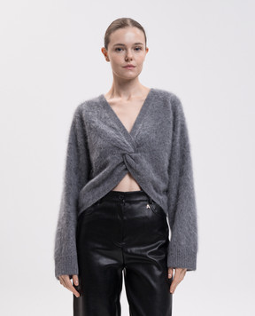 Twinset Серый свитер с шерстью, кашемиром и шелком 262TT3025