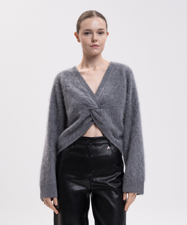 Twinset Серый свитер с шерстью, кашемиром и шелком 262TT3025 изображение 3