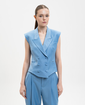 Jacob Lee Синий жилет из шерсти WV0020SS26BS