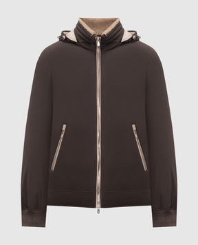 Brunello Cucinelli Коричневый пуховик MV4061606