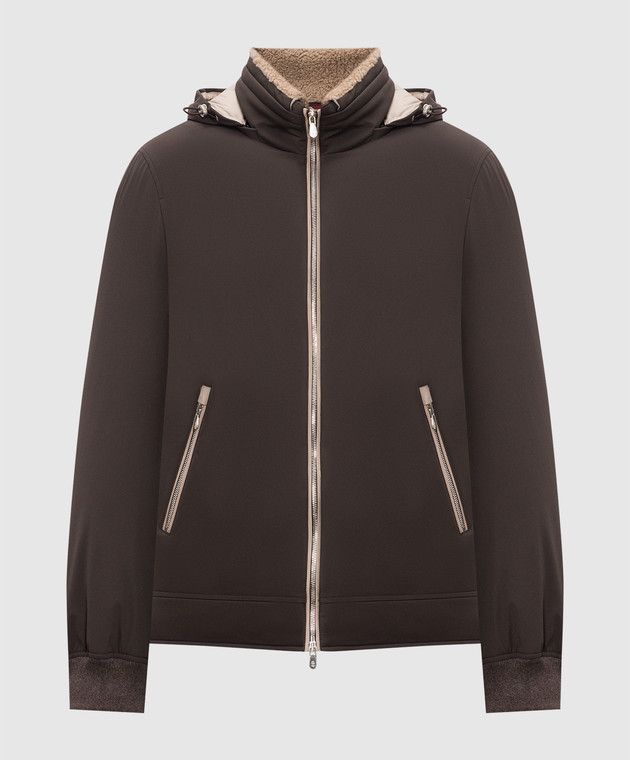 Brunello Cucinelli Коричневий пуховик MV4061606
