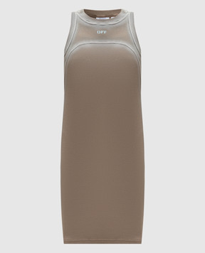 Off-White Коричневое платье Spray Off 2DB57FS26JER001