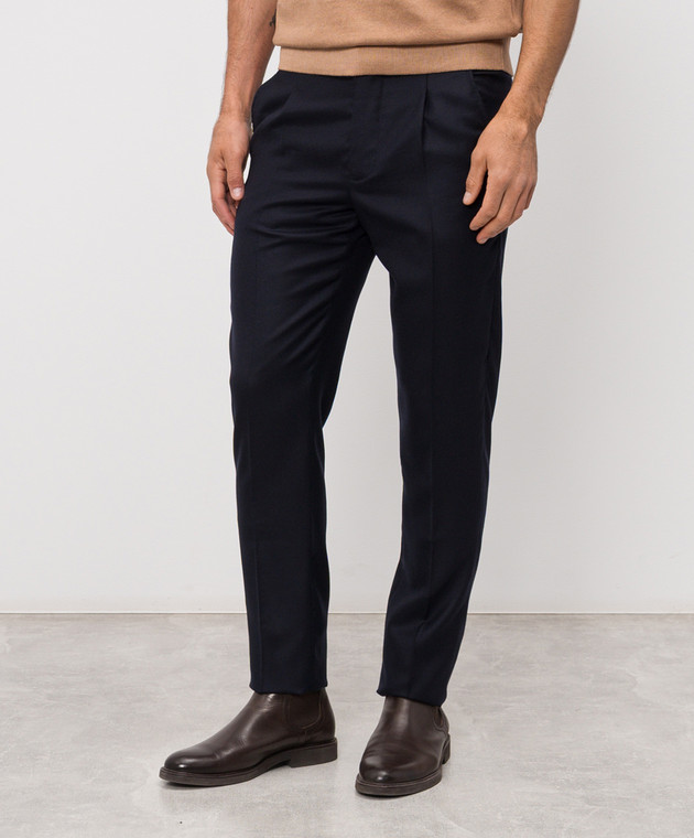 Enrico Mandelli Сині штани з кашеміру GYM02B5607 зображення 3