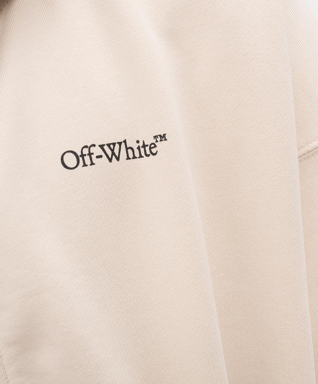 Off-White Бежевая спортивная куртка с эмблемой Half Arrow 44MBE015S26F003 изображение 5