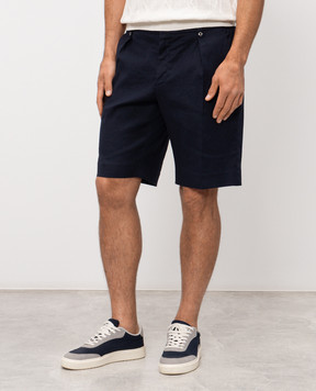 Stefano Ricci Сині шорти з льоном M1T6100180LCTL1U