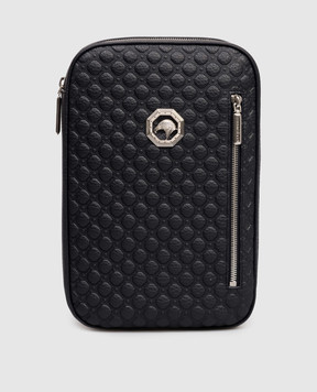 Stefano Ricci Синяя кожаная сумка с фактурным узором ND200PVD1VD